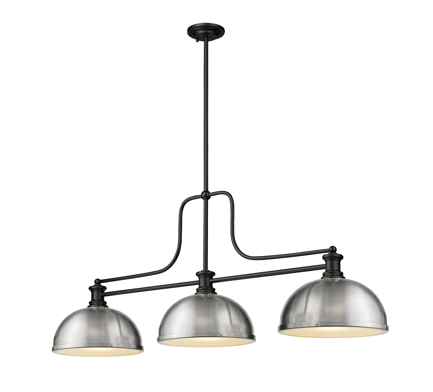 725-3MB-D12BN - Melange 3 Light 52" Billiard - Matte Black
