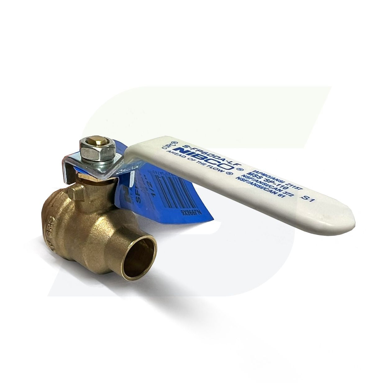 NJ998X6 - 1/2" Solder Lead-Free Ball Valve - S-FP-600A - brass