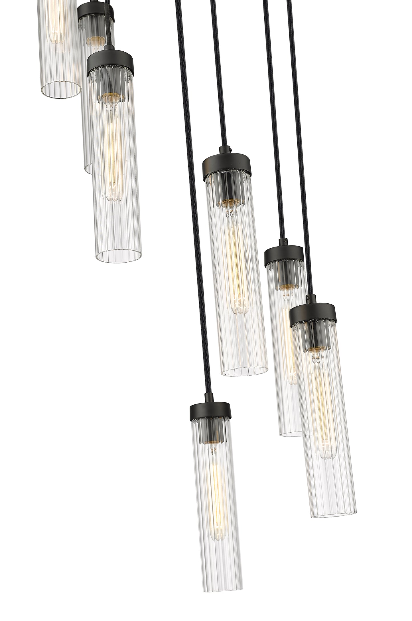 740P-7R-MB - Beau 7 Light 18" Chandelier - Matte Black