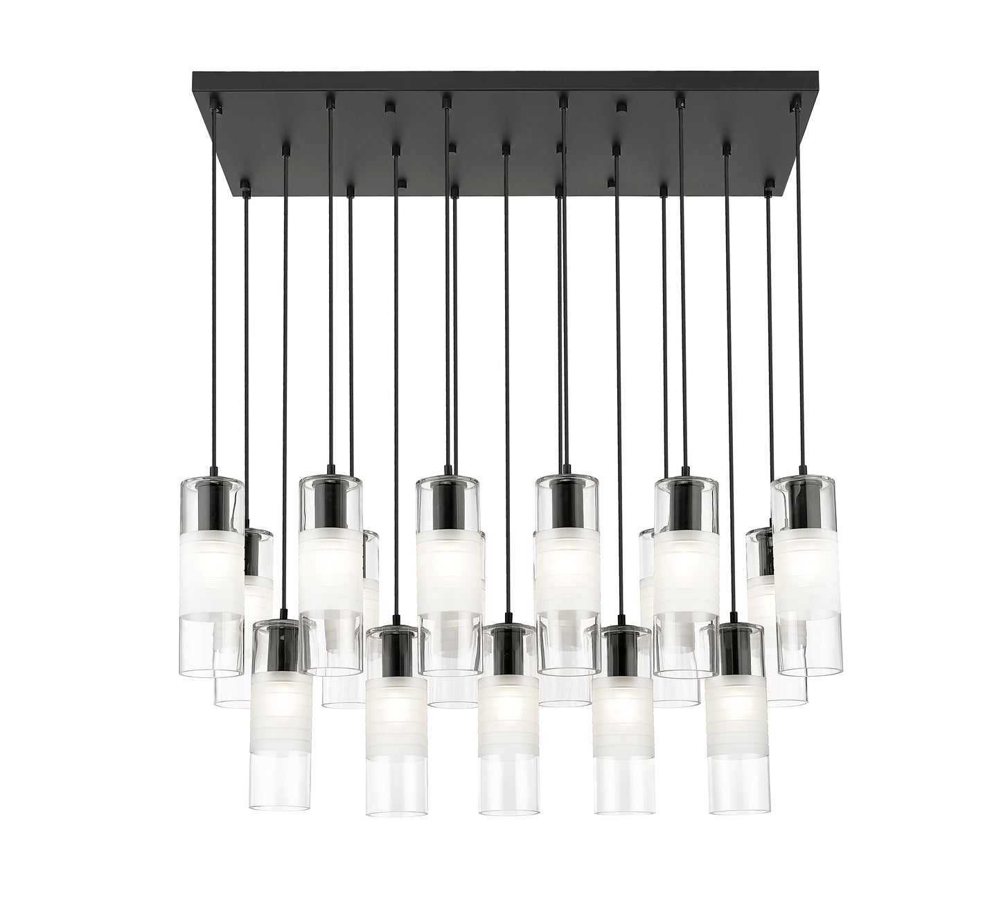 824P-17L-MB - Alton 17 Light Linear 42" Chandelier - Matte Black