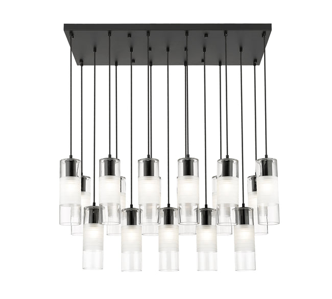 824P-17L-MB - Alton 17 Light Linear 42" Chandelier - Matte Black