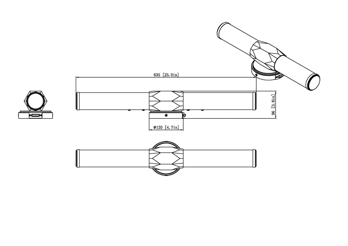 1010-25W-CH-LED - Cooper 1 Light 25" Vanity - Chrome