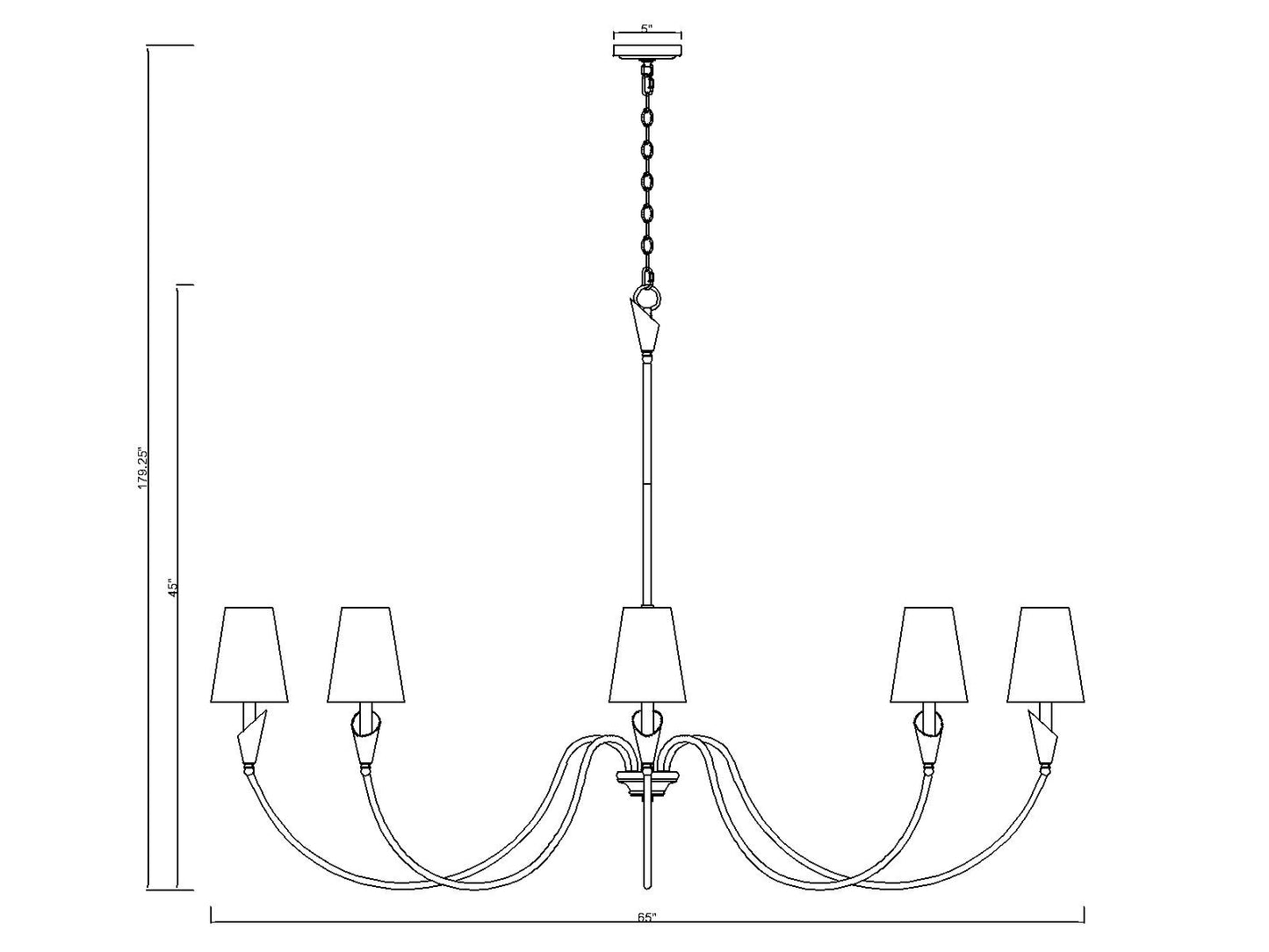4014-65MB - Claudelle 8 Light 65" Chandelier - Matte Black