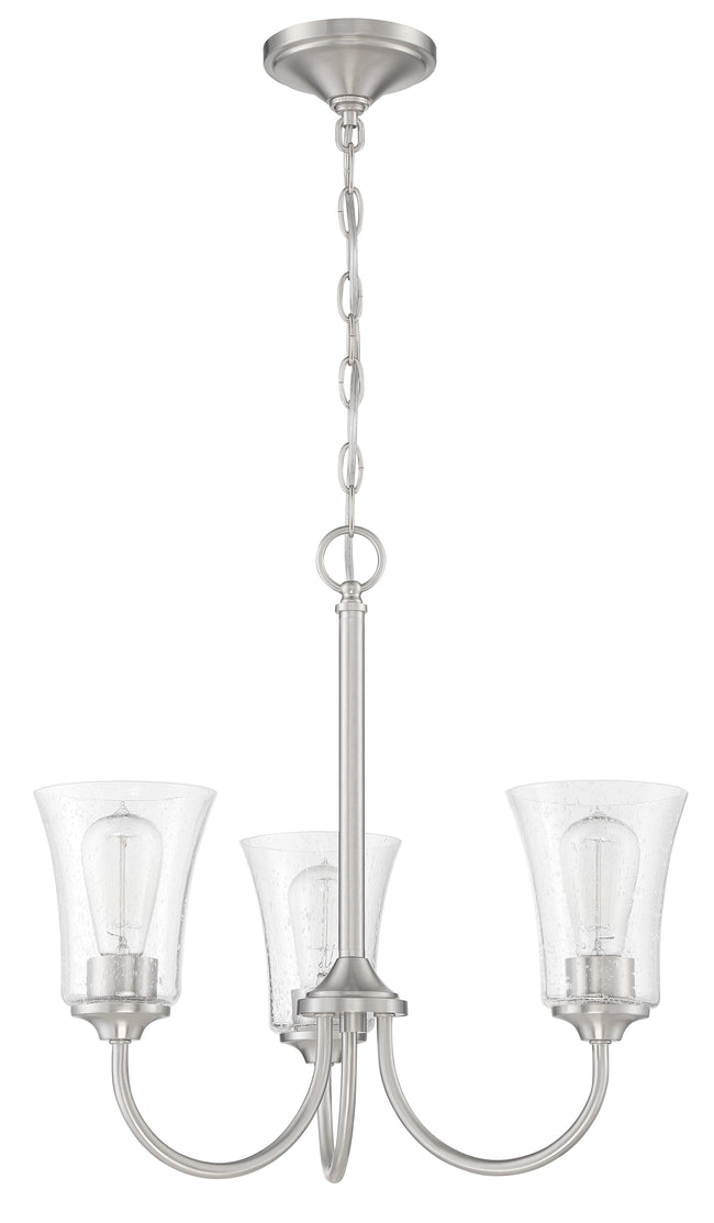 50423-BNK - Gwyneth 3 Light 20" Wide Chandelier - Brushed Nickel
