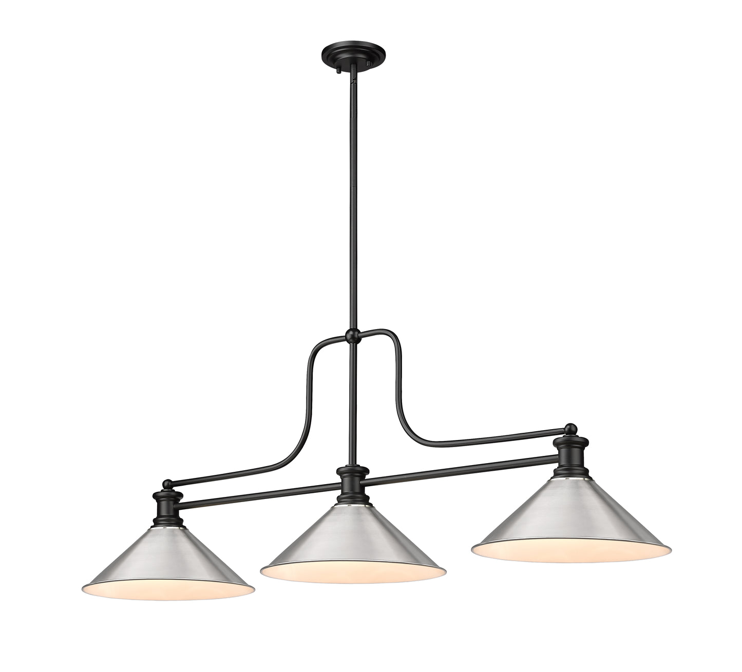 725-3MB-BN15 - Melange 3 Light 52" Billiard - Matte Black