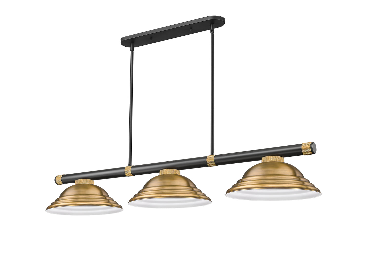 3050-3MB-RB-SRB - Vanguard 3 Light 59" Billiard - Matte Black / Rubbed Brass