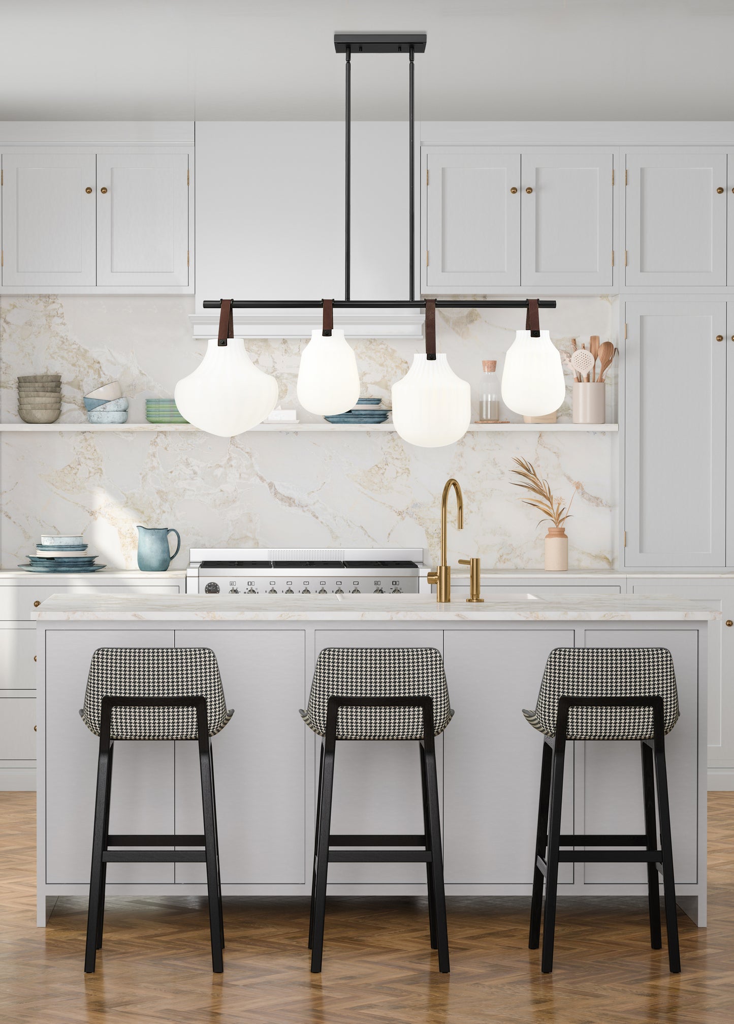 7513-4L-MB - Newbury 4 Light 13" Pendant - Matte Black