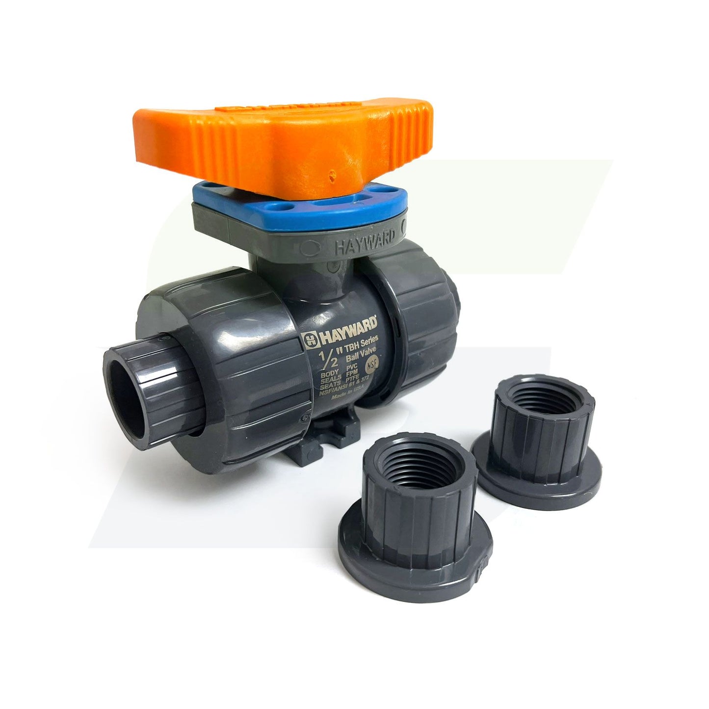 1/2" PVC TBH Series Ball Valve Socket or Threaded Ends - FPM Seals