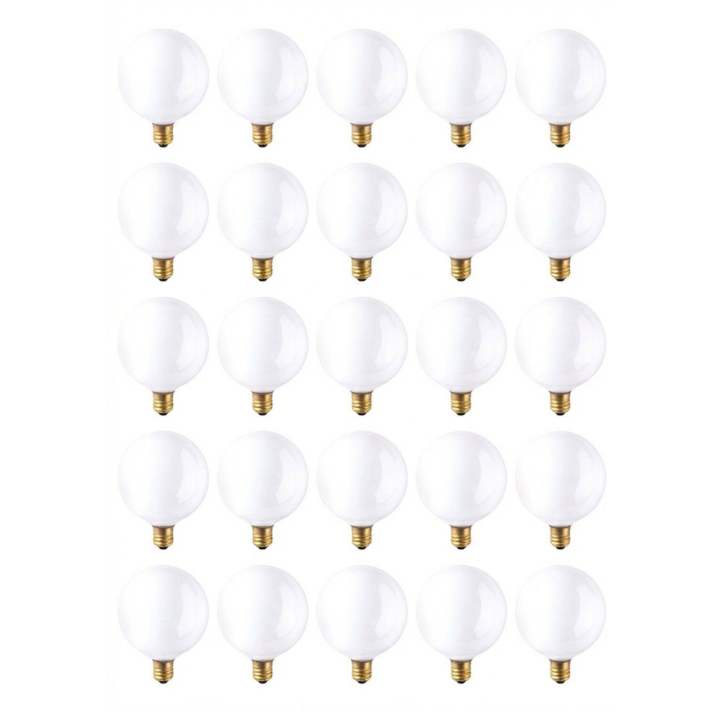 391015 - Dimmable White G16.5 Incandescent Candelabra Light Bulb - 15 Watt - 2700K - 25 Pack
