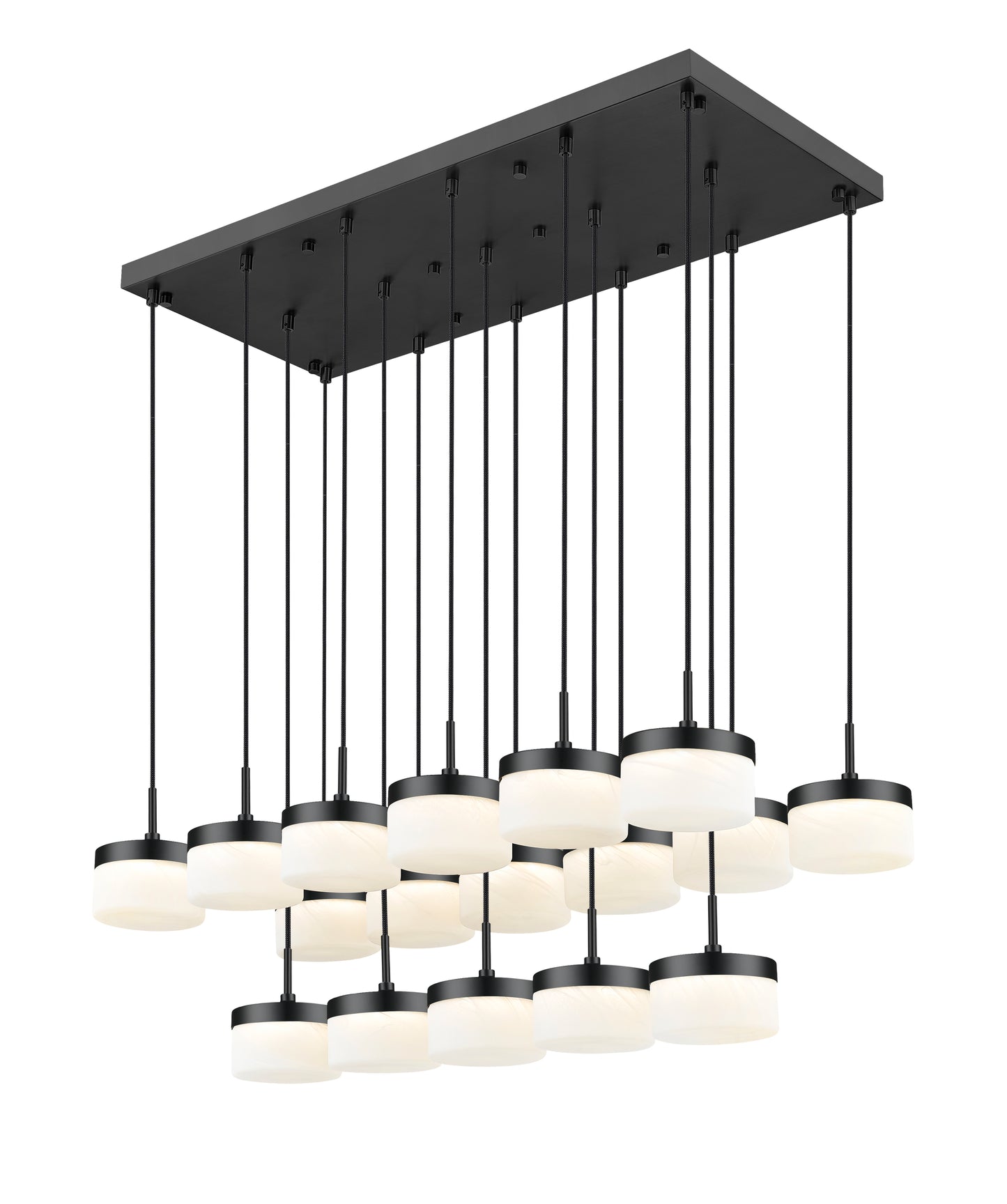 827P6-17L-MB-LED - Renaud 17 Light Linear 47" Chandelier - Matte Black