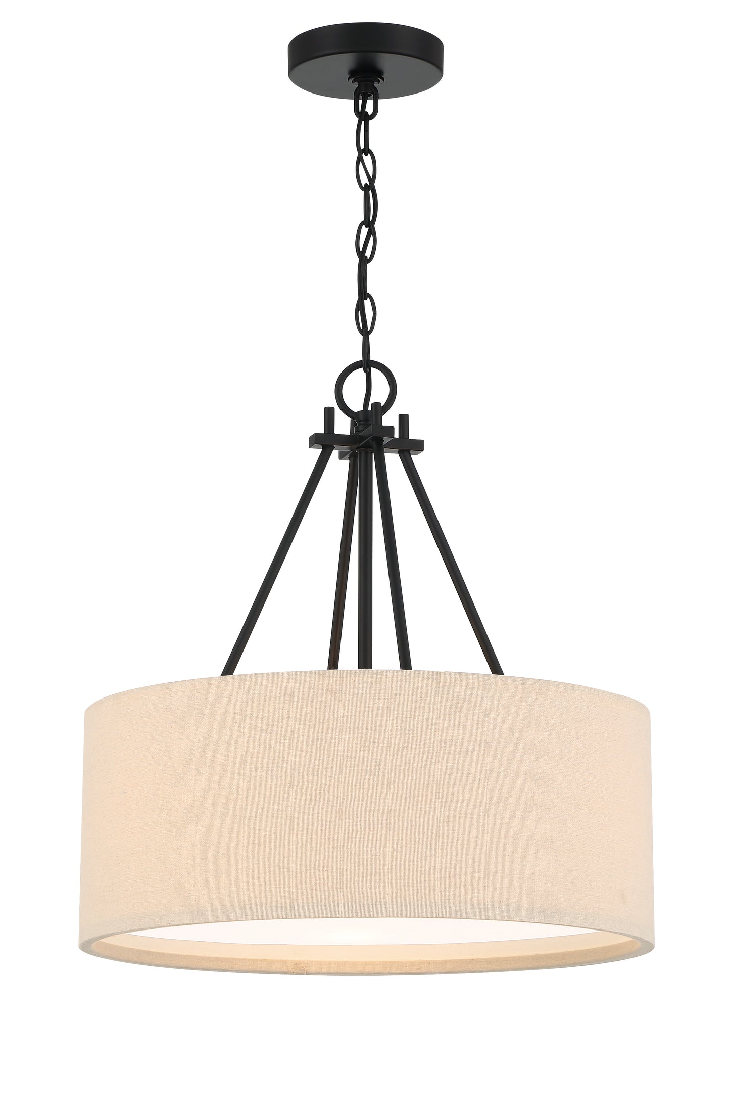 56593-FB - Duke 3 Light 18" Wide Pendant - Flat Black