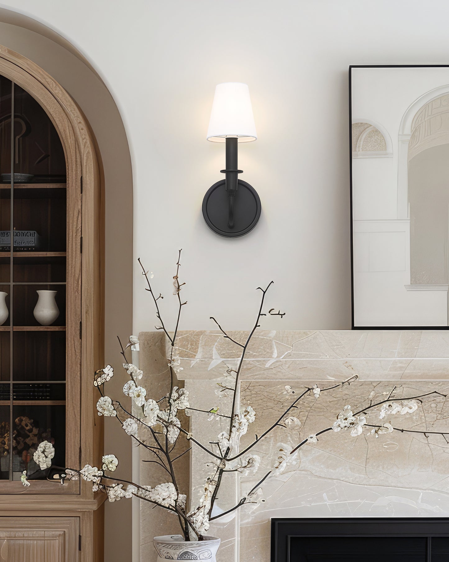 3049-1S-MB - Tova 1 Light Wall 13" Sconce - Matte Black