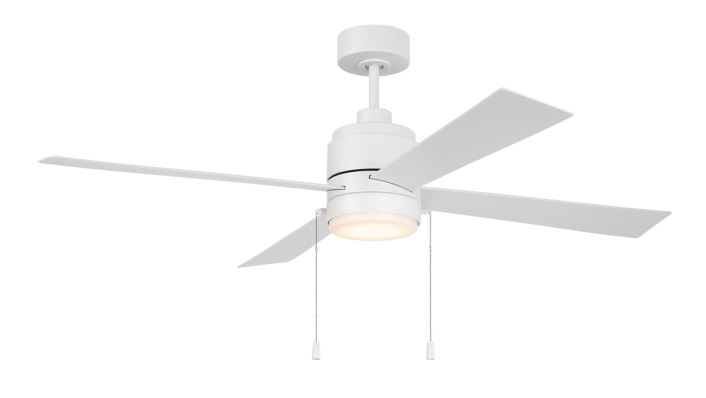 OMCY52W4-PC - Outdoor McCoy 52 4 Blade with Pull Chains 52" 4 Blade Indoor Outdoor Ceiling Fan with Light Kit - White