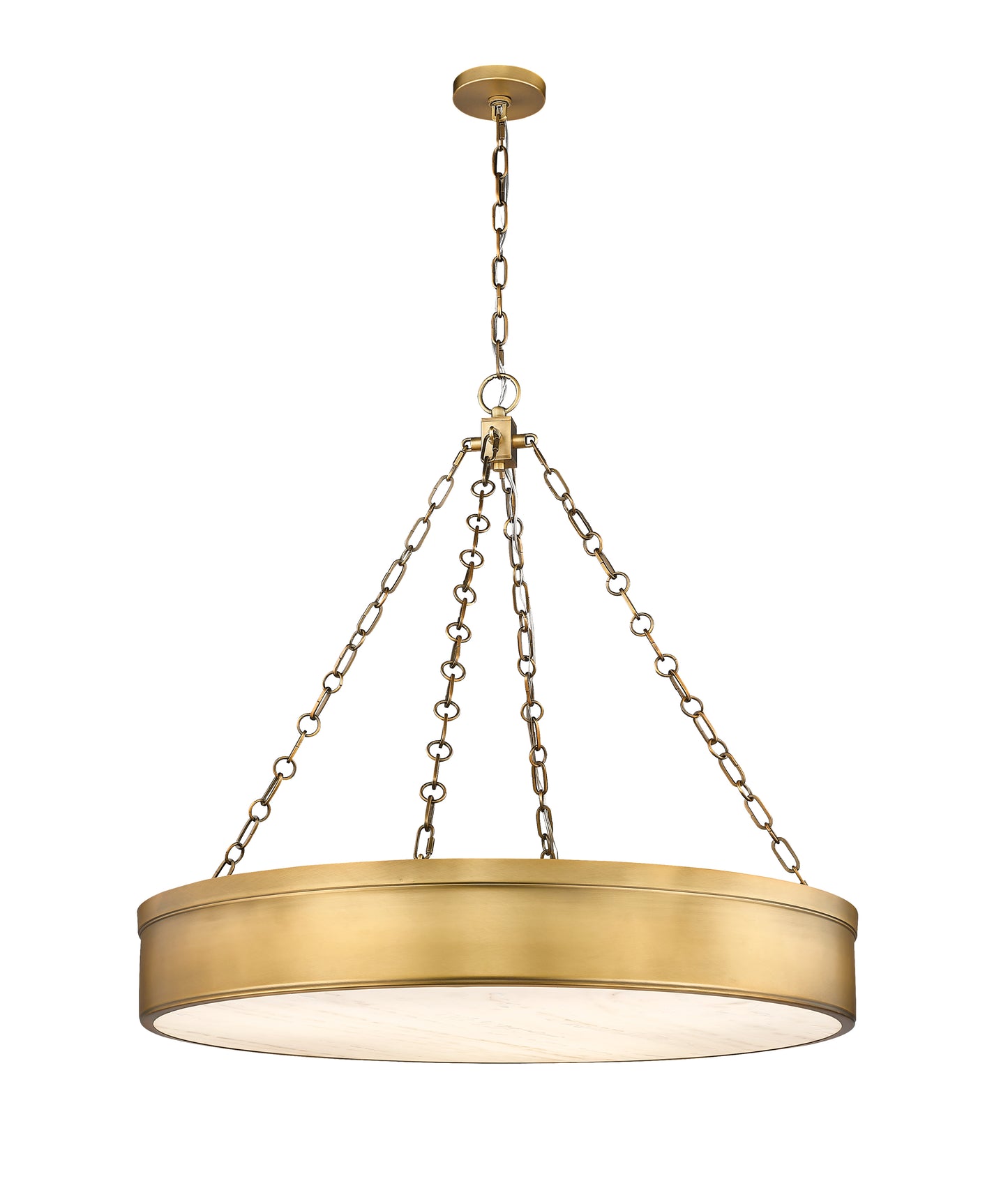 1944P33-RB-LED - Anders 3 Light 33" Chandelier - Rubbed Brass