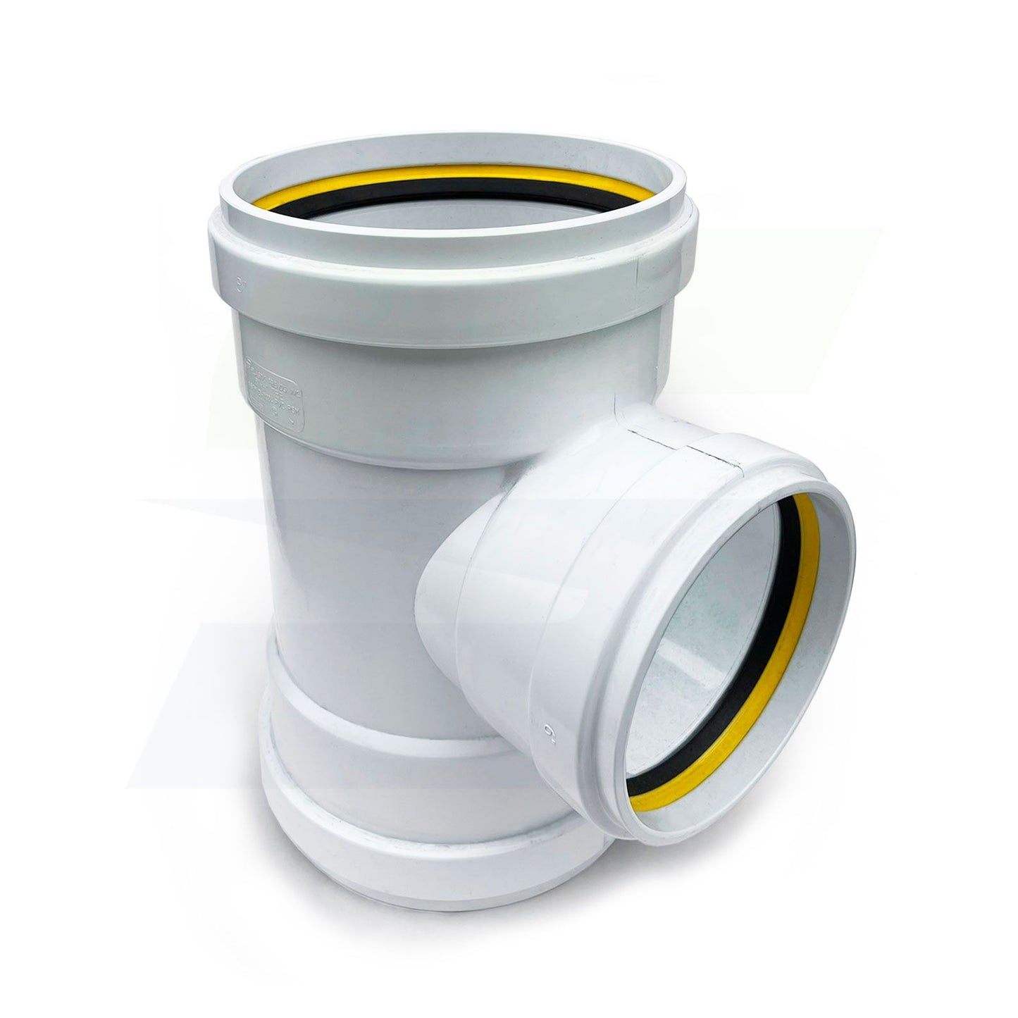 gasketed reducing tee sewer fitting upright front