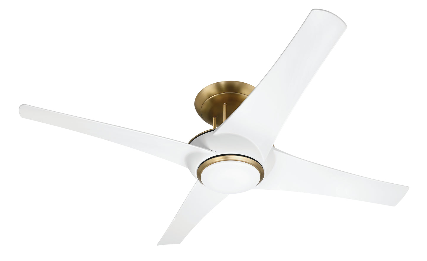 CAM54WSB4 - Cam 54" 4 Blade Ceiling Fan with Light Kit - White / Satin Brass