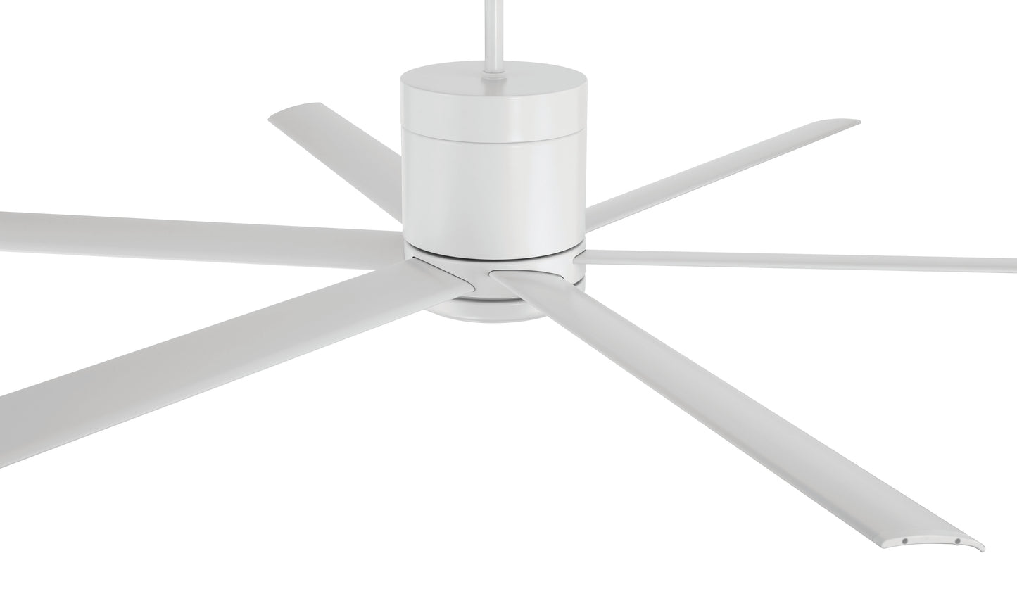TTE65W6 - Tate 65" 6 Blade Indoor Outdoor Ceiling Fan with Light Kit - White