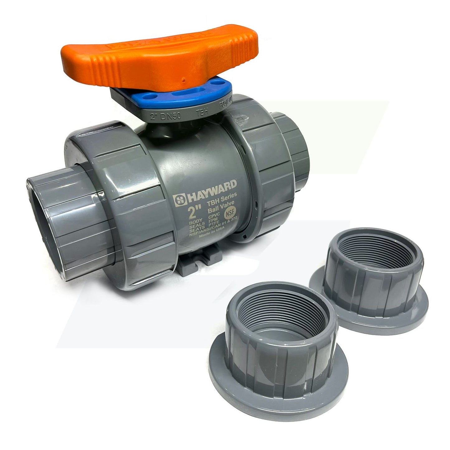 2" CPVC TBH Series Ball Valve Socket or Threaded Ends - FPM Seals