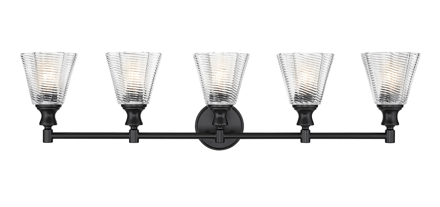 7704-5V-MB - Auden 5 Light 40" Vanity - Matte Black