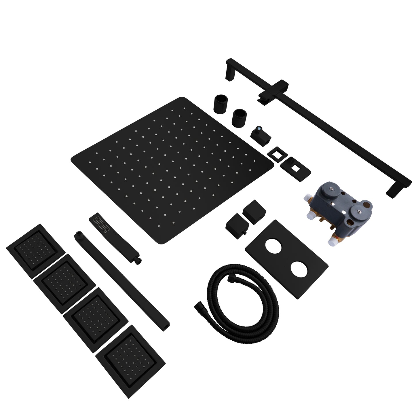CBY-SHS-T3-MB - Autograph Edition Crystal Bay Thermostatic Shower System with Body Jets in Matte Black