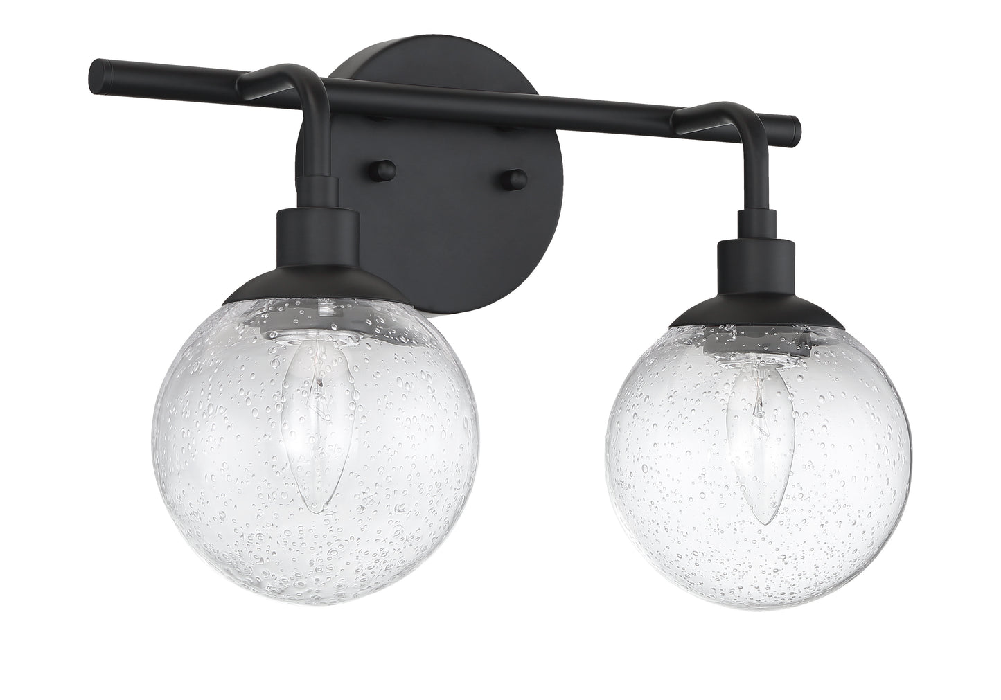53302-FB - Que 2 Light 14.5" Wide Vanity Light - Flat Black