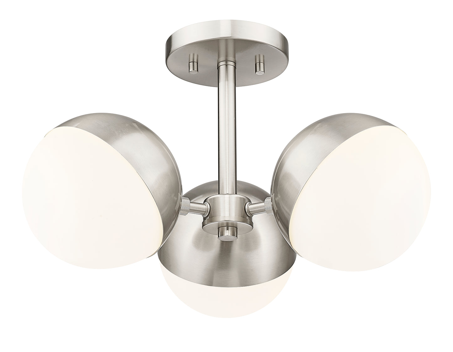 7517-3SF-BN - Realm Sphere 3 Light Semi Flush 17" Mount - Brushed Nickel