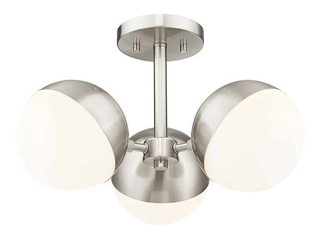 7517-3SF-BN - Realm Sphere 3 Light Semi Flush 17" Mount - Brushed Nickel
