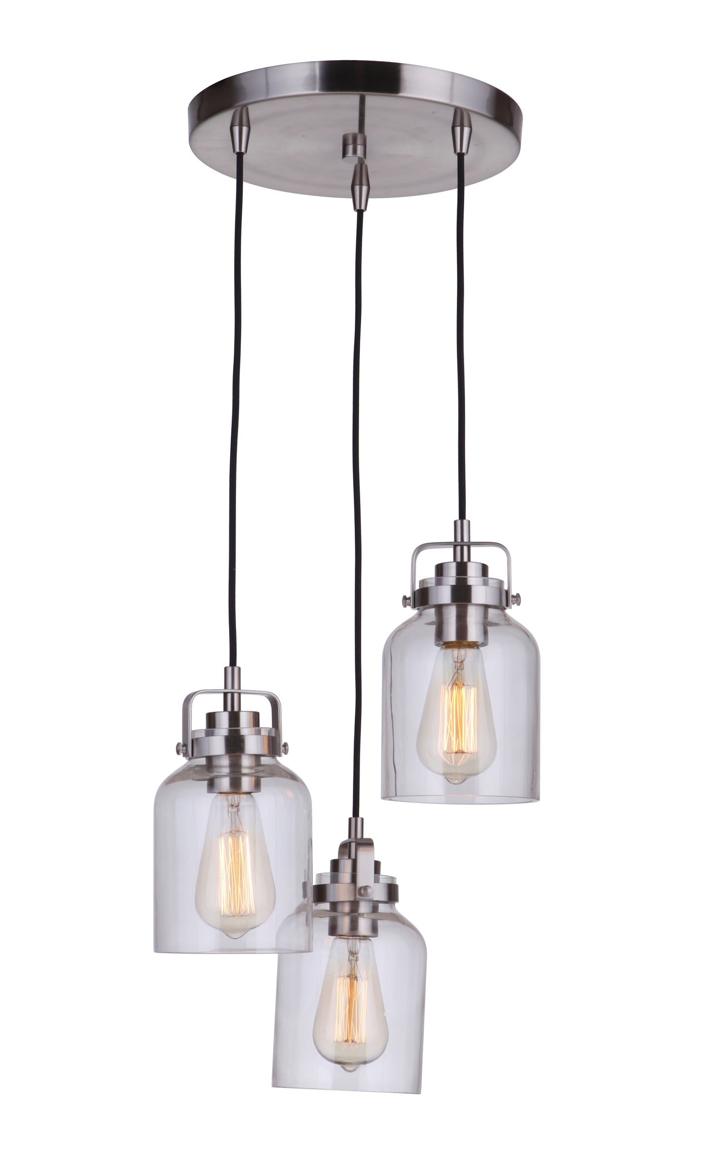 53692-BNK - Foxwood 3 Light 11.88" Wide Pendant - Brushed Nickel