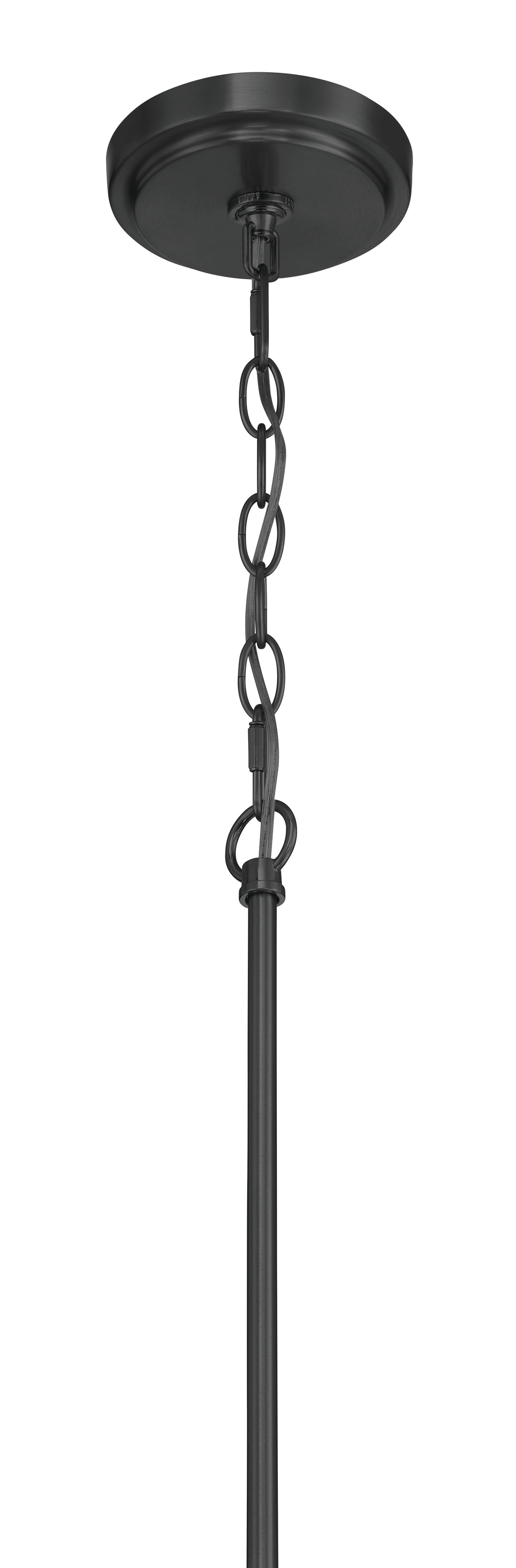61192-FB - Pleated 1 Light 14" Wide Pendant - Flat Black