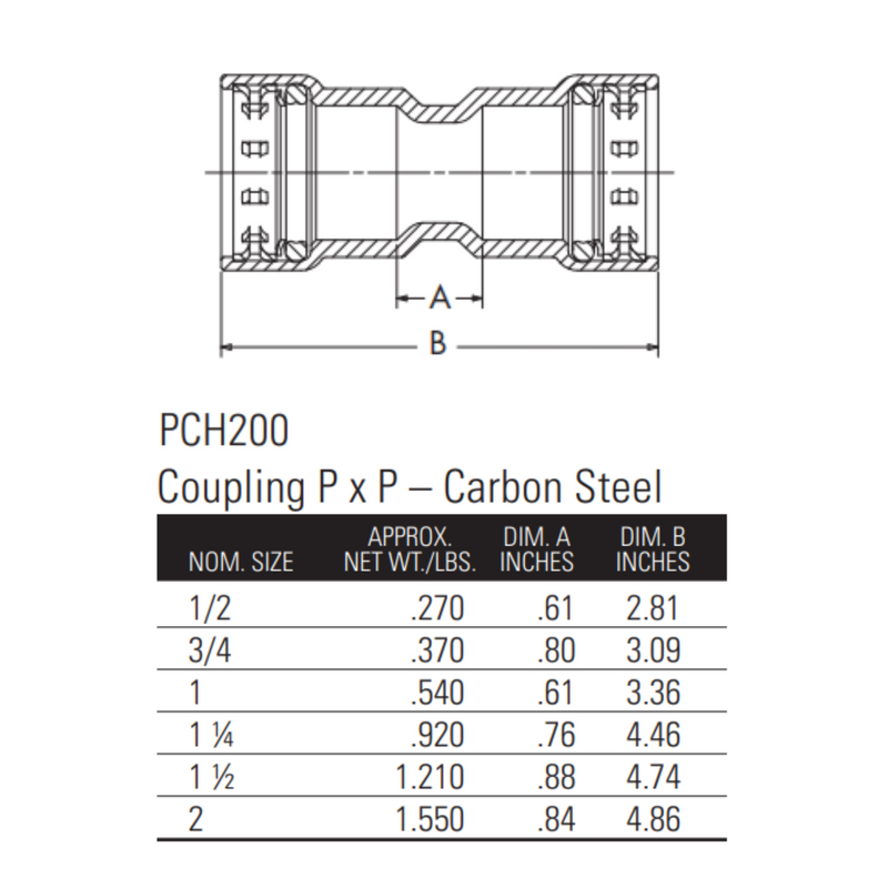 nibco press fittings 1" benchpress coupling press x press dimensions