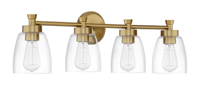 12730SB4 - Henning 4 Light 30" Wide Vanity Light - Satin Brass