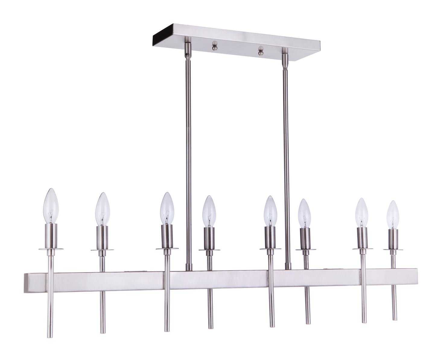 54378-BNK - Larrson 8 Light 4.75" Wide Island Light - Brushed Nickel