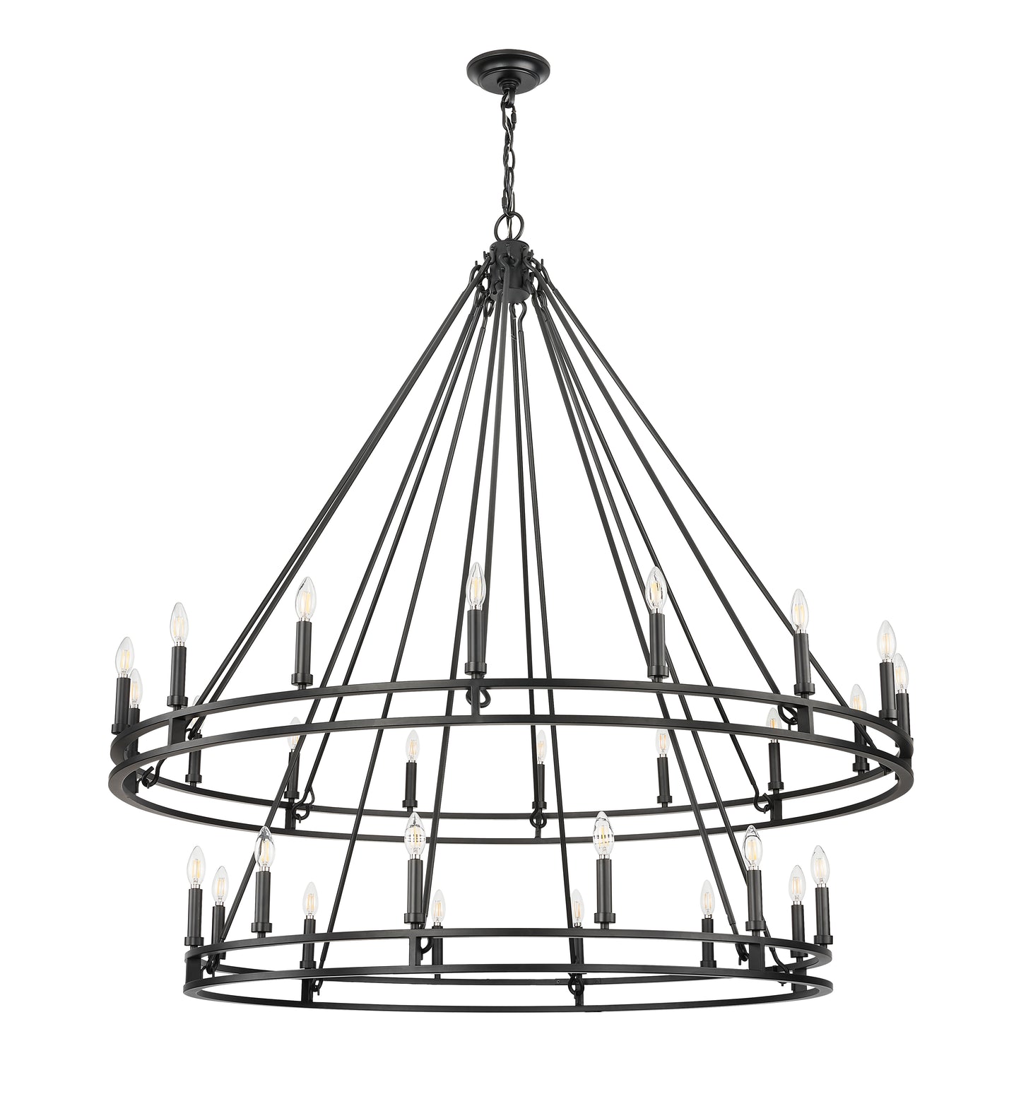 4005-28MB - Dennison 28 Light 60" Chandelier - Matte Black
