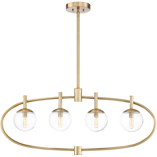 45574-SB - Piltz 4 Light 6" Wide Island Light - Satin Brass