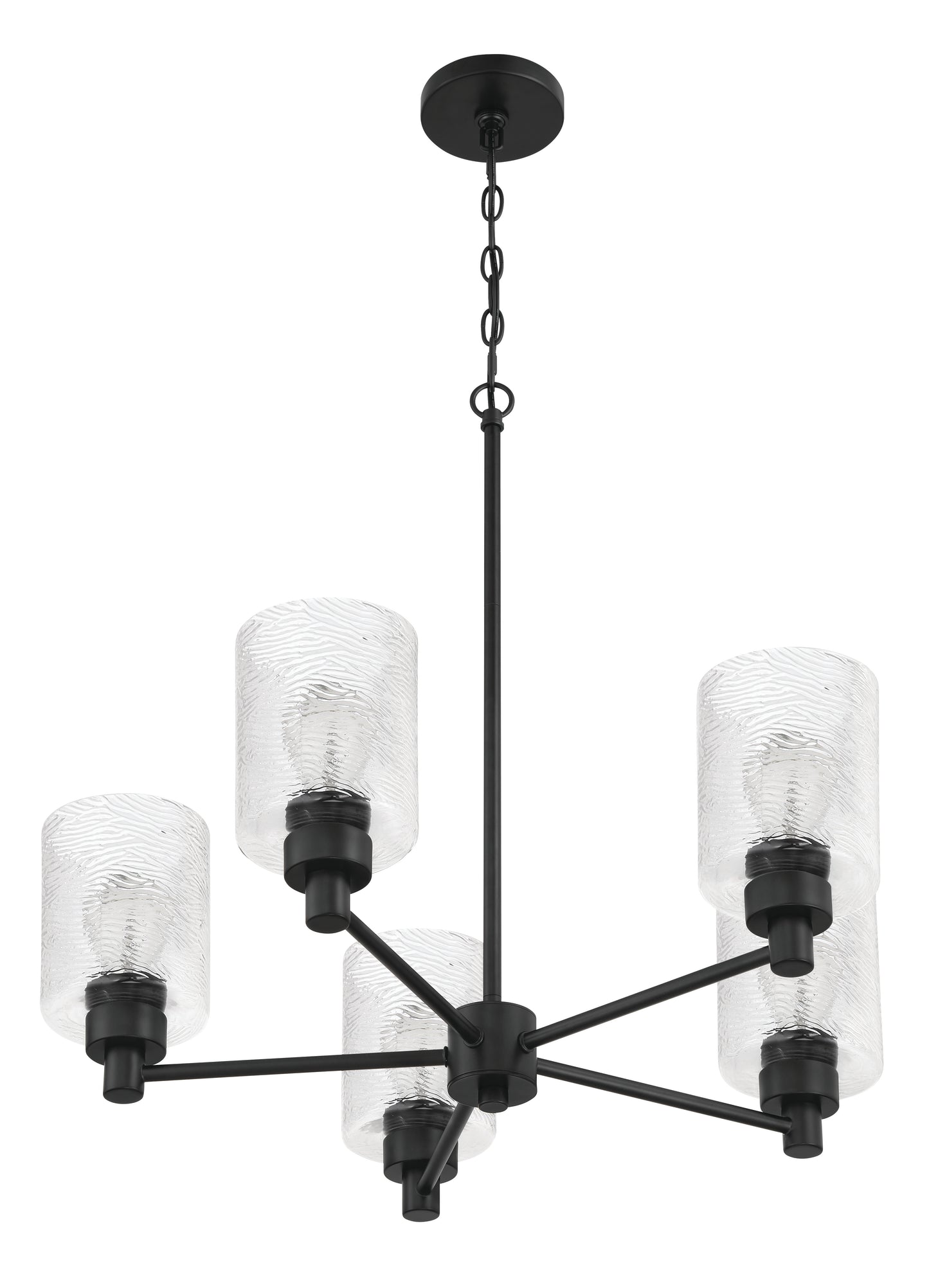 60225-FB - Lyndsey 5 Light 24" Wide Chandelier - Flat Black