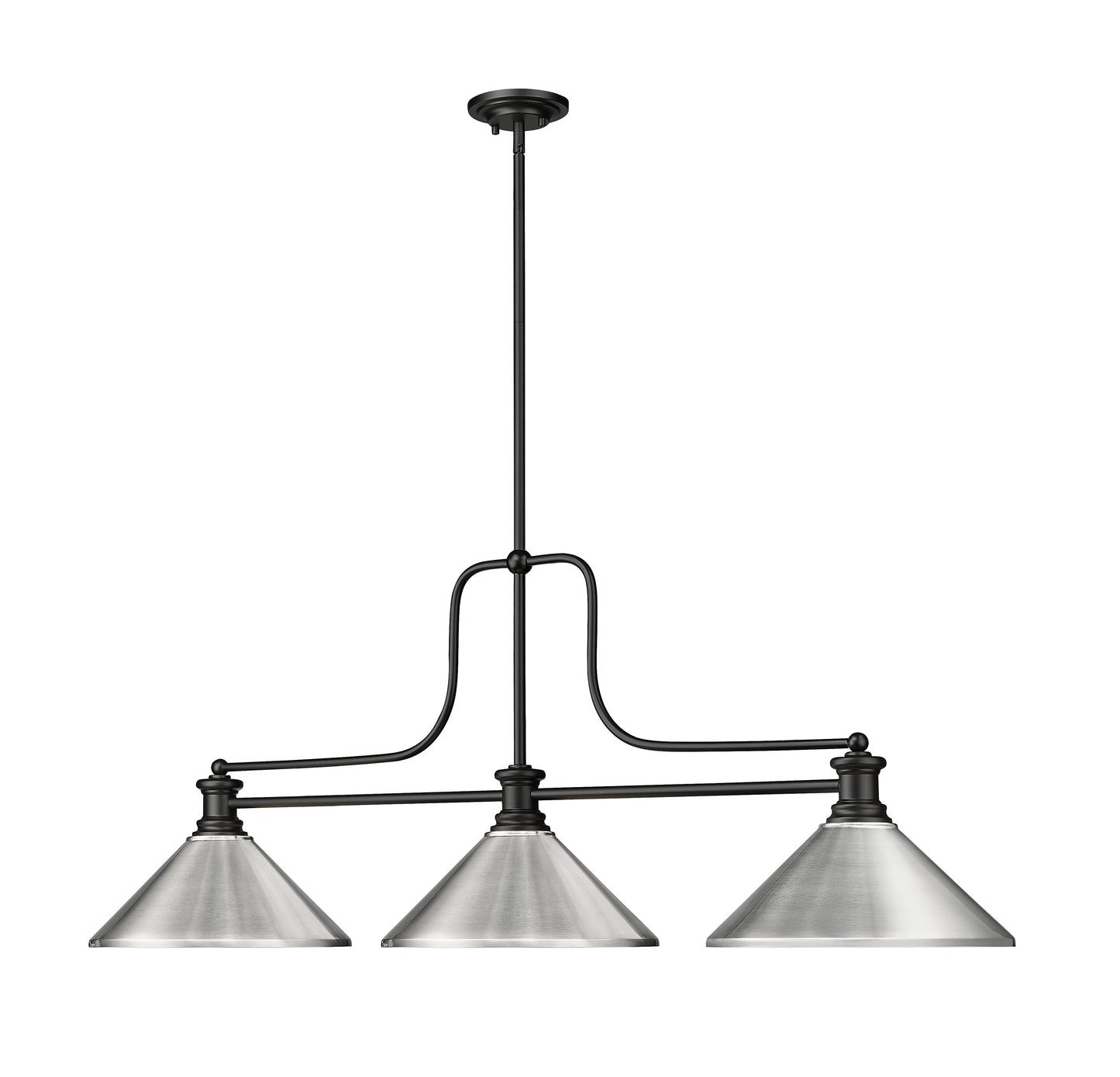 725-3MB-MBN - Melange 3 Light 52" Billiard - Matte Black