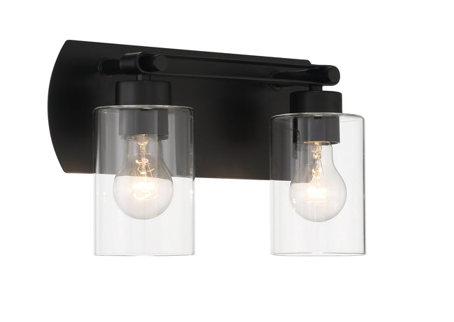 17614FB2 - Hendrix 2 Light 14" Wide Vanity Light - Flat Black
