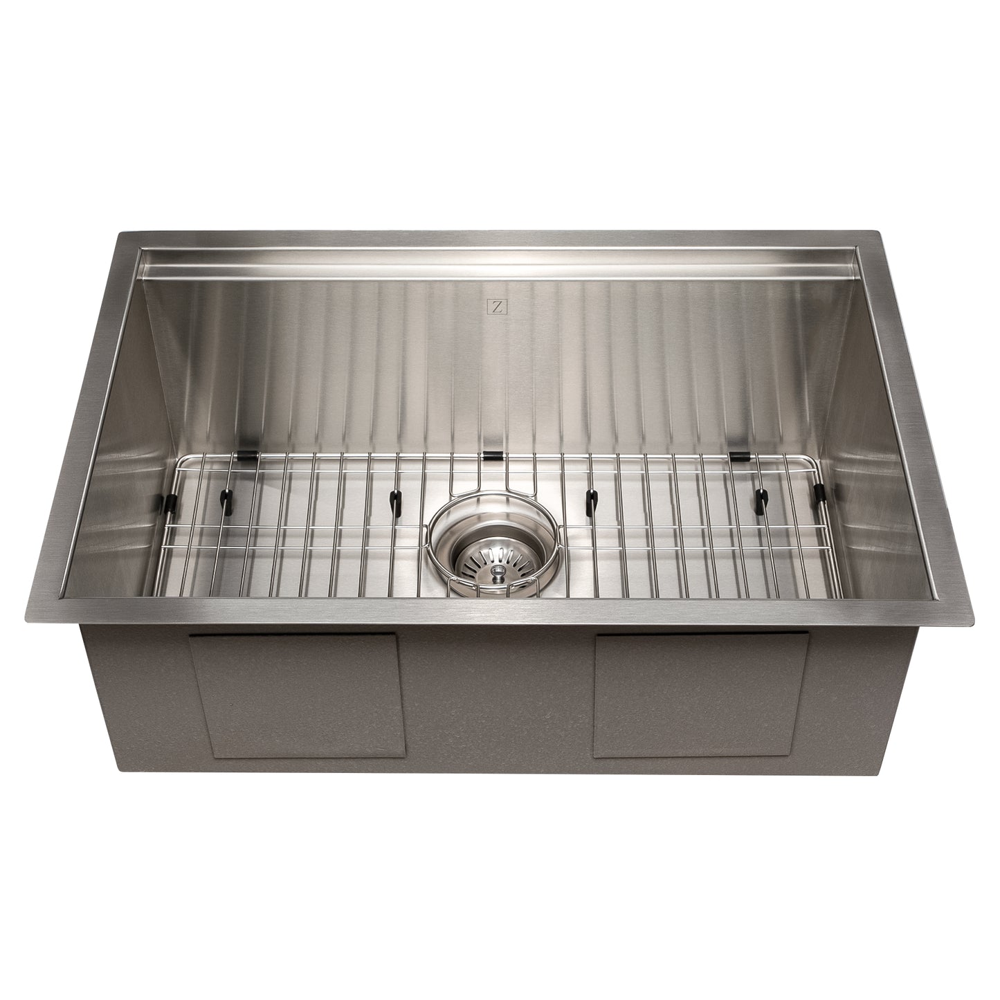 SLS-27 - 27" Garmisch Undermount Single Bowl Stainless Steel Kitchen Sink with Bottom Grid and Accessories