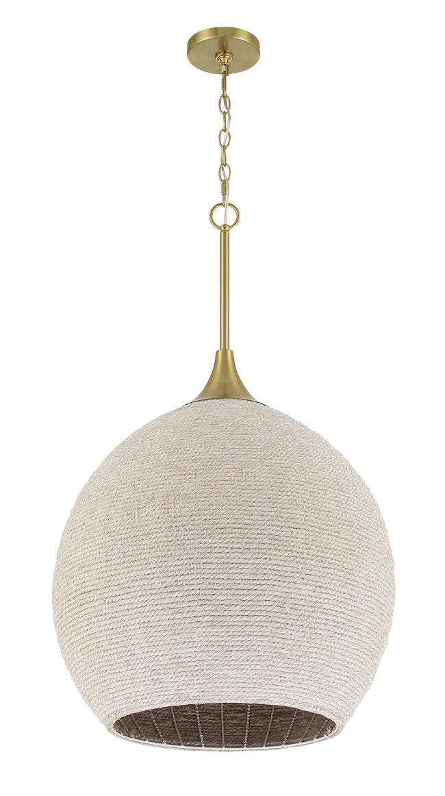 61393W-SB - Keira 3 Light 21" Wide Pendant - Satin Brass