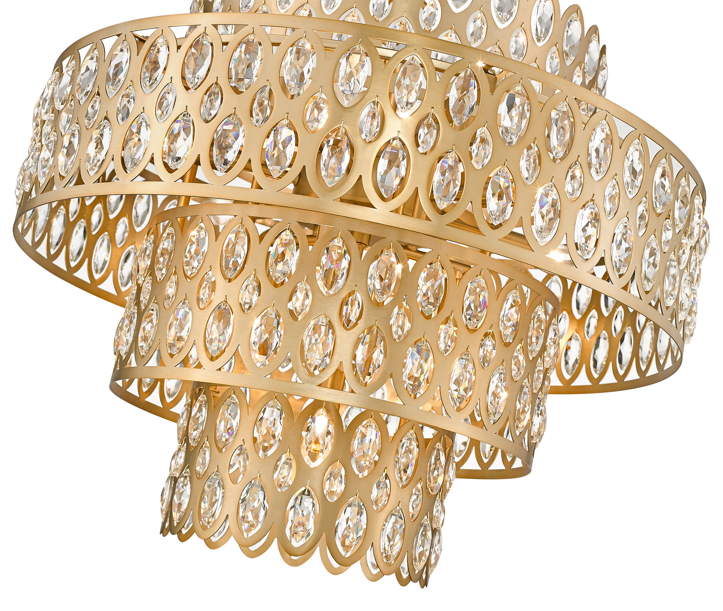 822P26-HB - Dealey 13 Light 26" Chandelier - Heirloom Brass
