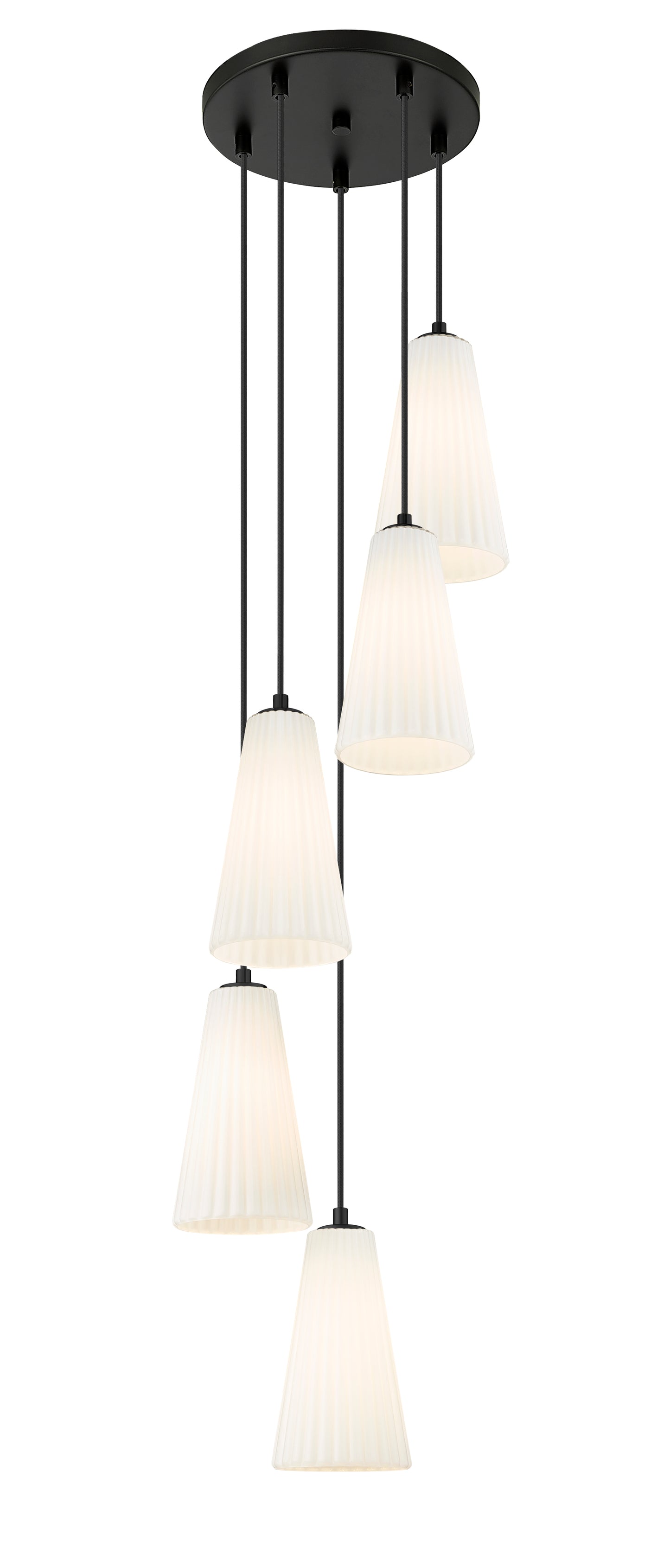3043P6-5R-MB - Farrell 5 Light 12" Chandelier - Matte Black