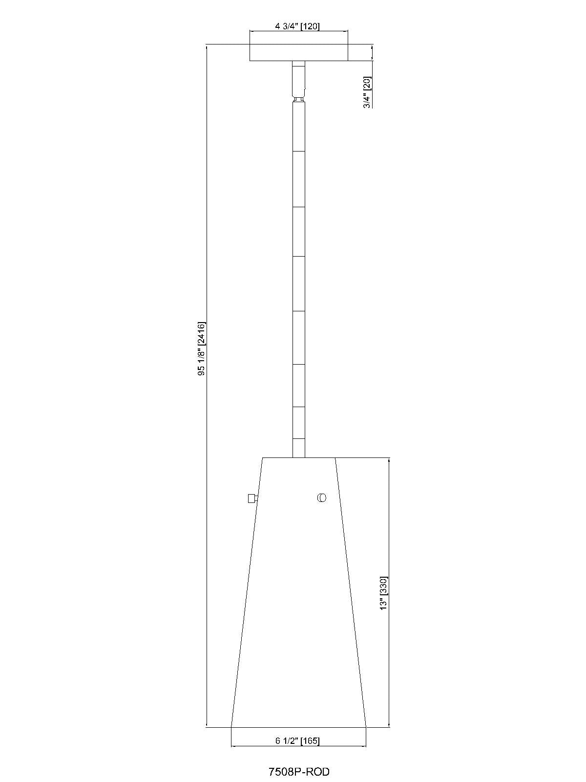 7508P-ROD-CH - Kira 1 Light 6" Pendant - Chrome
