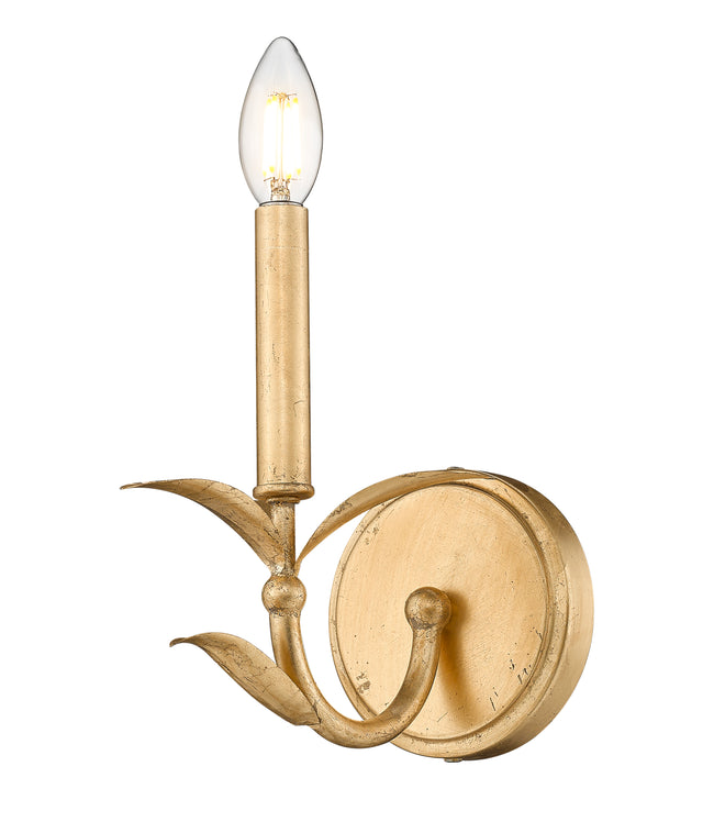 830-1S-GLF - Aslin 1 Light Wall 12" Sconce - Gold Leaf