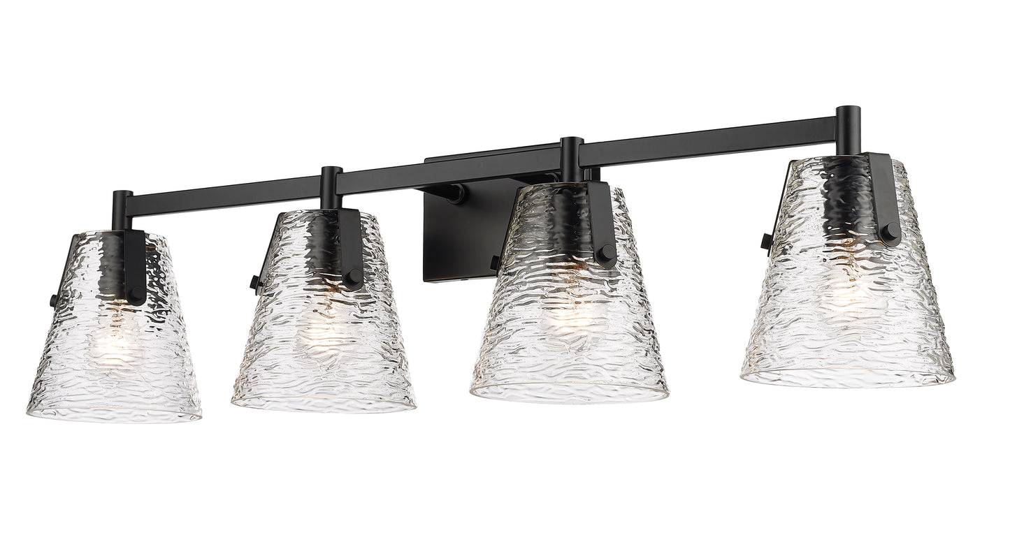 1101-4V-MB - Analia 4 Light 36" Vanity - Matte Black