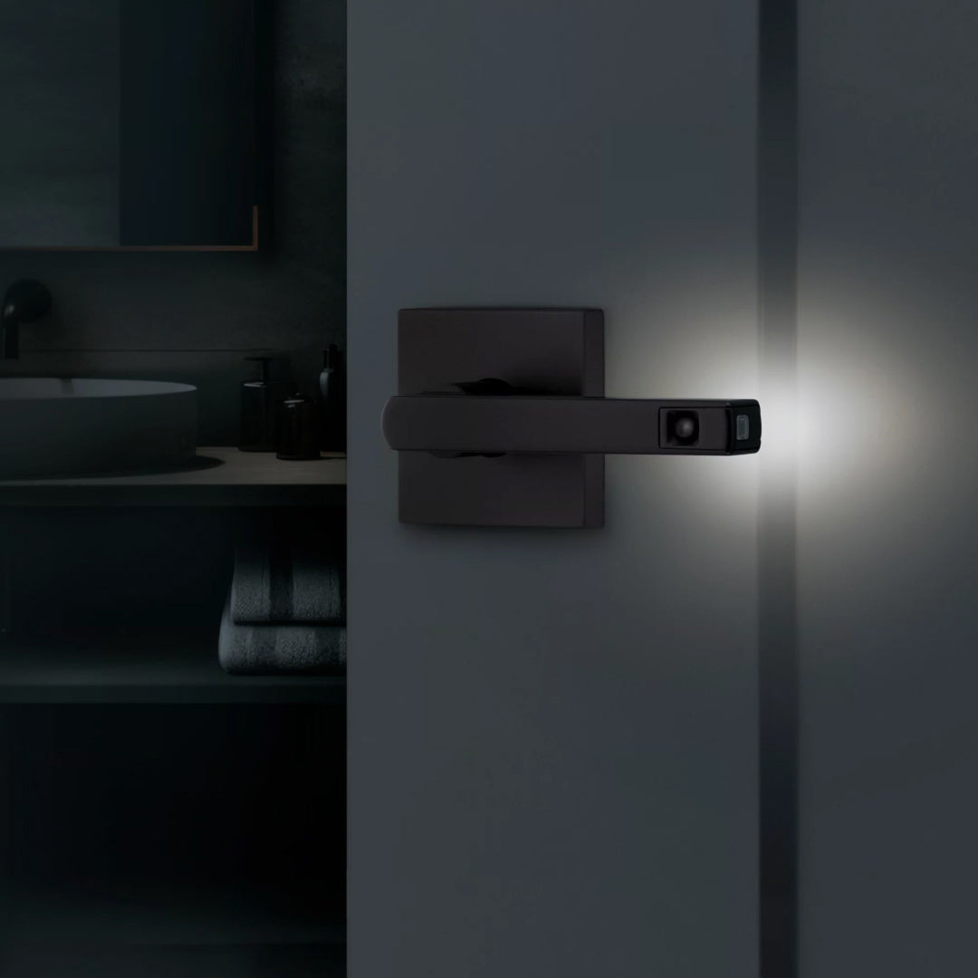 Halifax Privacy LED Lever w/Square Rosette - Matte Black