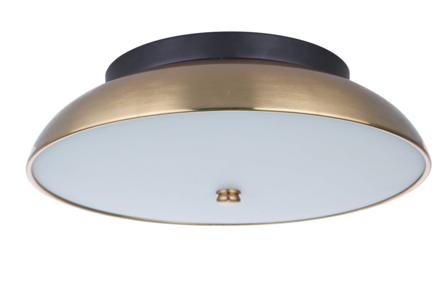 X6813-FBSB-LED - Soul 1 Light 12.5" Wide Flush Mount - Flat Black / Satin Brass