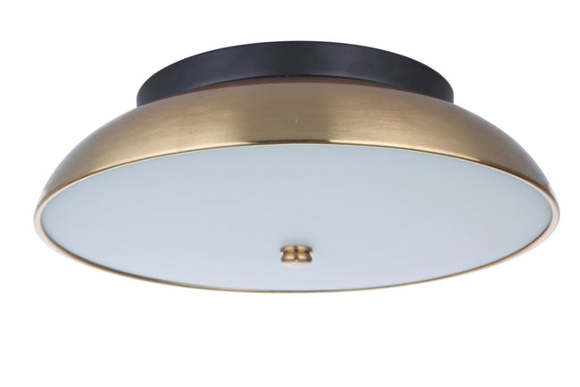 X6813-FBSB-LED - Soul 1 Light 12.5" Wide Flush Mount - Flat Black / Satin Brass