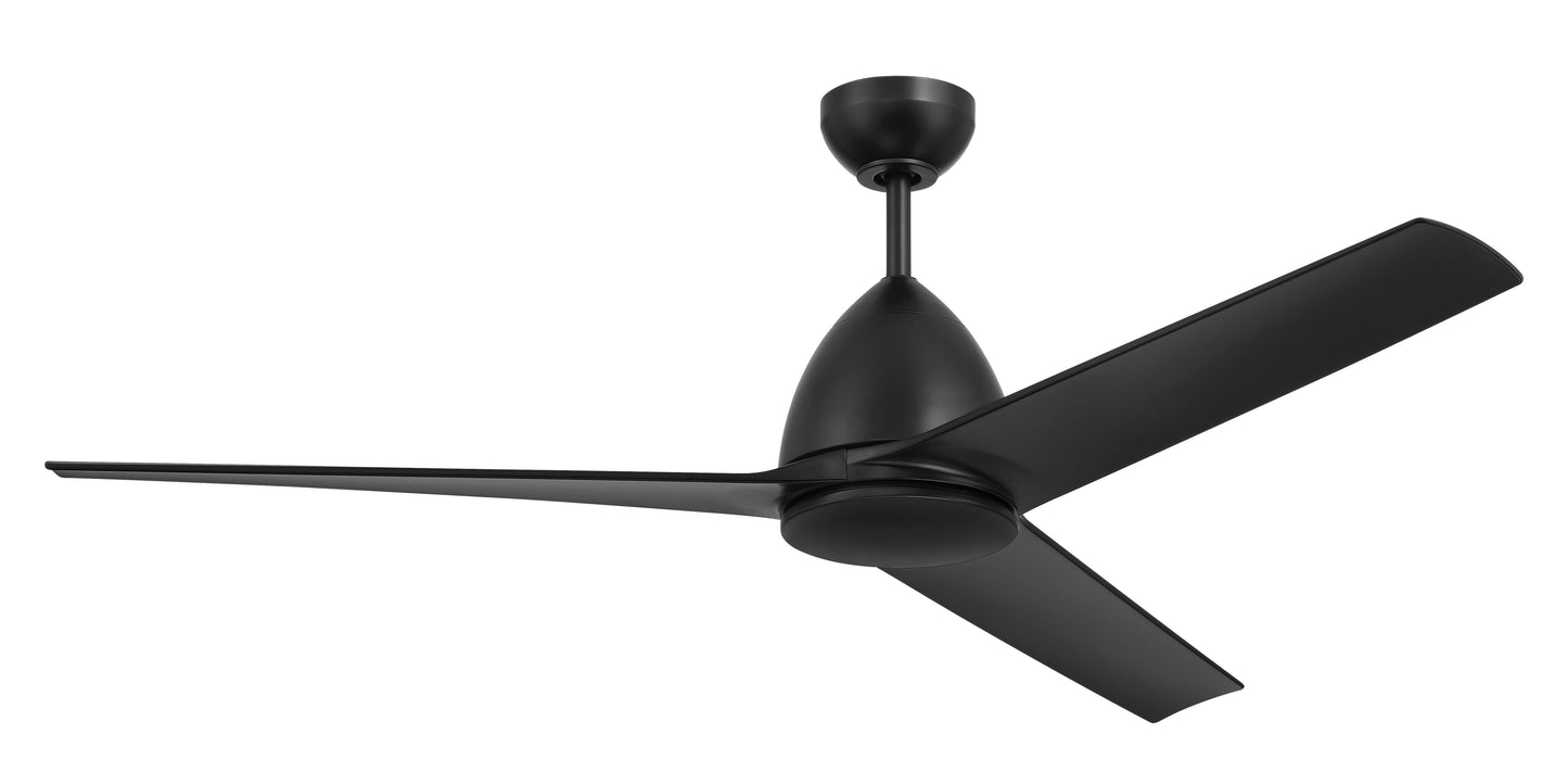 NTO54FB3 - Nitro 54" 3 Blade Indoor Outdoor Ceiling Fan with Light Kit - Flat Black