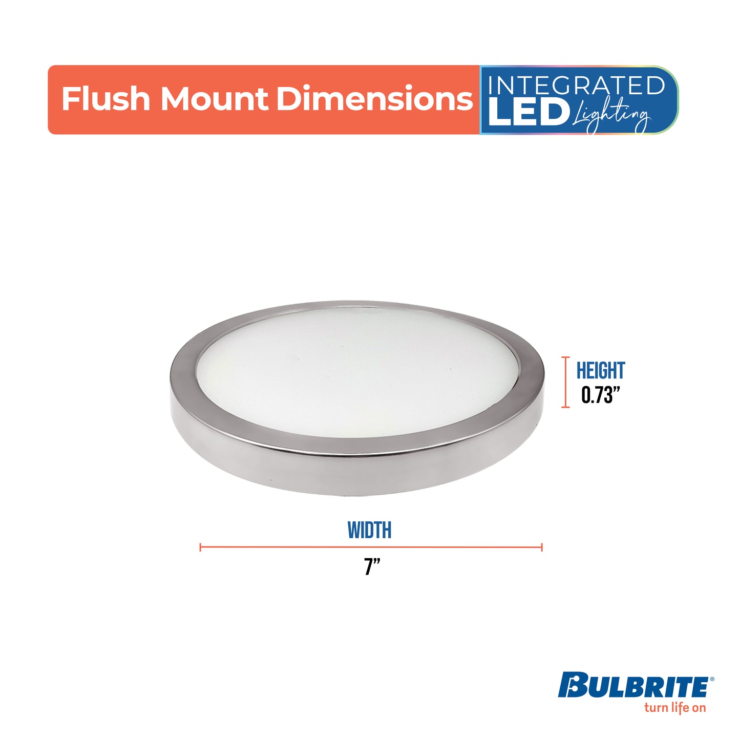 773606 - 7" Flush Mount LED Ceiling Light - 10.3 Watt - 3000K - Nickel