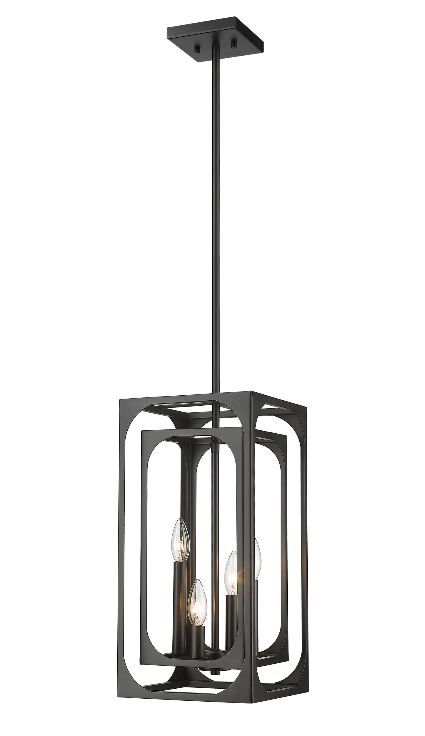 3038-4MB - Easton 4 Light 9" Chandelier - Matte Black